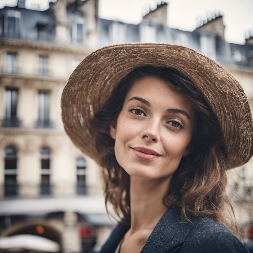 Portrait of beautiful french woman in paris