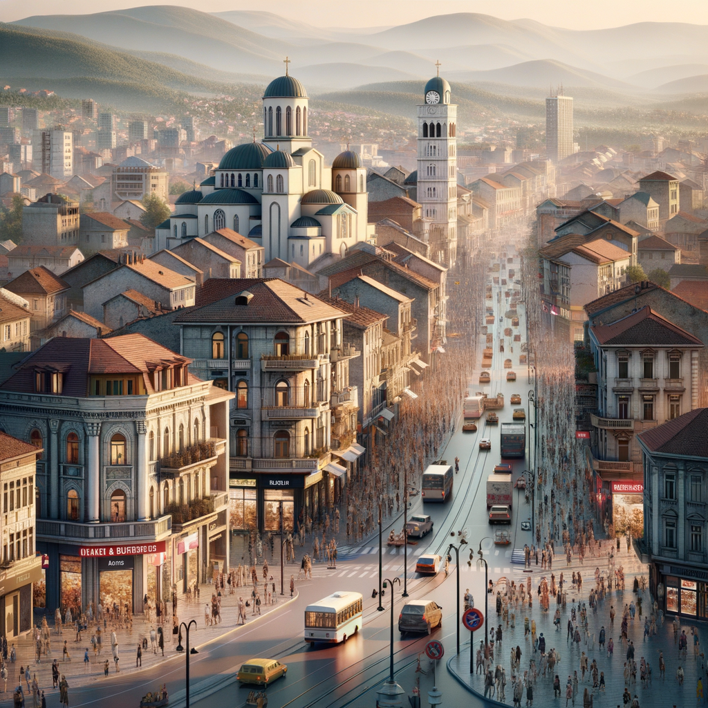 The realistic photo of Nish, the city in Serbia, in the current time.