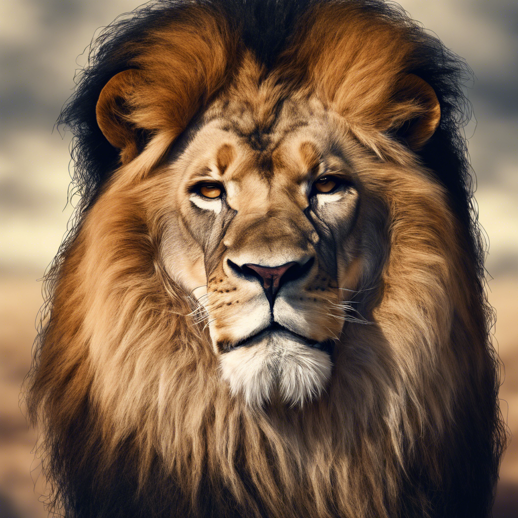 Photography Lion serious portrait african close-up